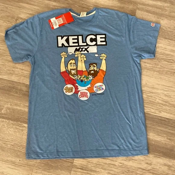 HOMAGE Light Blue Travis Kelce and Jason Kelce cereal mix shirt size XL - Picture 1 of 3